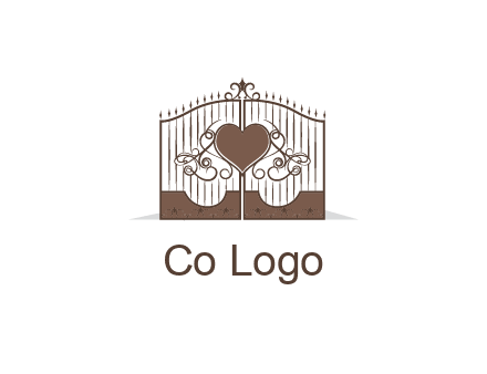 heart on a fence gate illustration