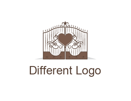 heart on a fence gate illustration