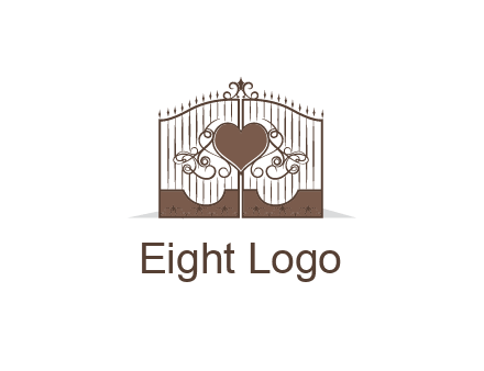 heart on a fence gate illustration