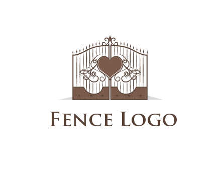 heart on a fence gate illustration