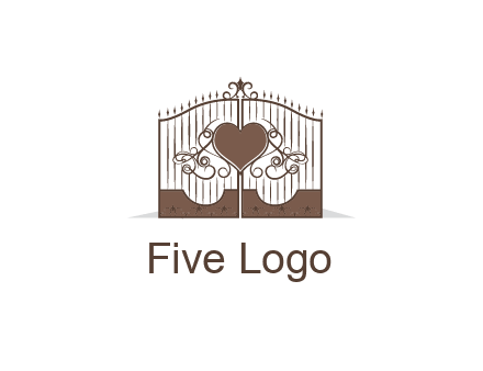 heart on a fence gate illustration