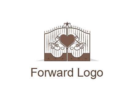 heart on a fence gate illustration