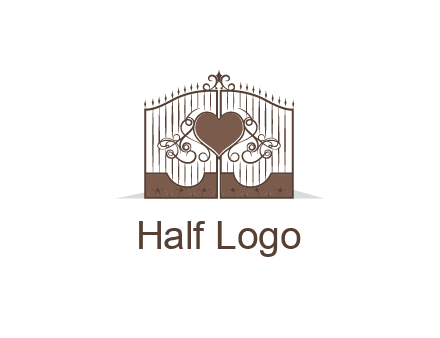 heart on a fence gate illustration