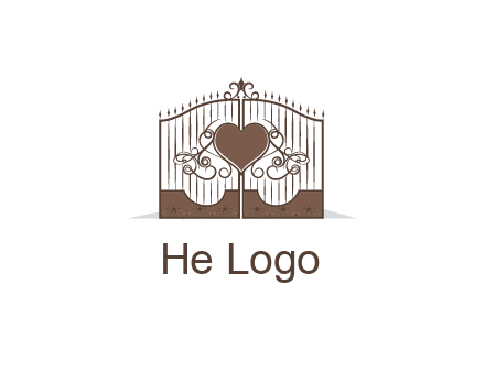 heart on a fence gate illustration