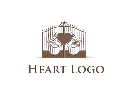 heart on a fence gate illustration