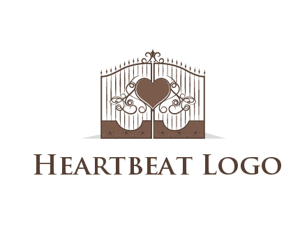 heart on a fence gate illustration