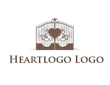 heart on a fence gate illustration