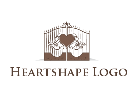 heart on a fence gate illustration