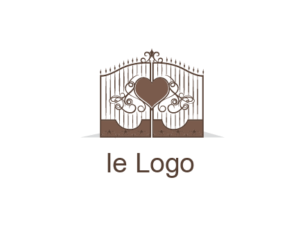 heart on a fence gate illustration