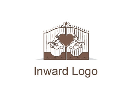 heart on a fence gate illustration