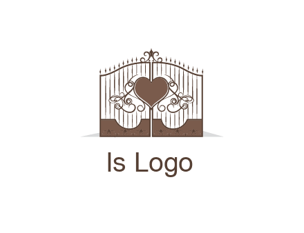 heart on a fence gate illustration