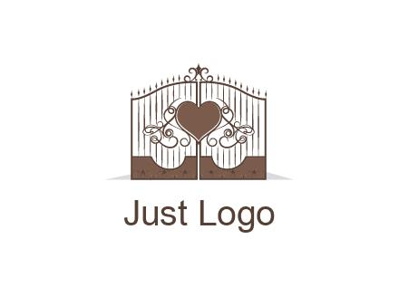 heart on a fence gate illustration