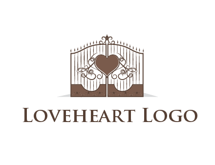 heart on a fence gate illustration