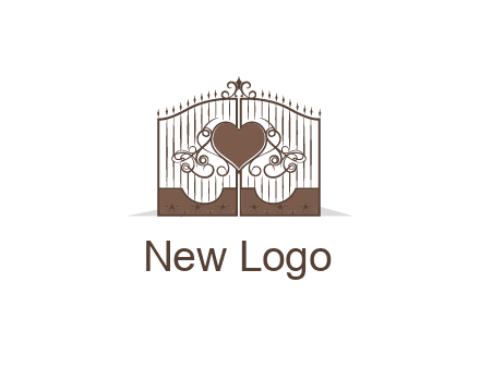 heart on a fence gate illustration