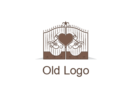 heart on a fence gate illustration
