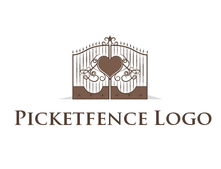 heart on a fence gate illustration