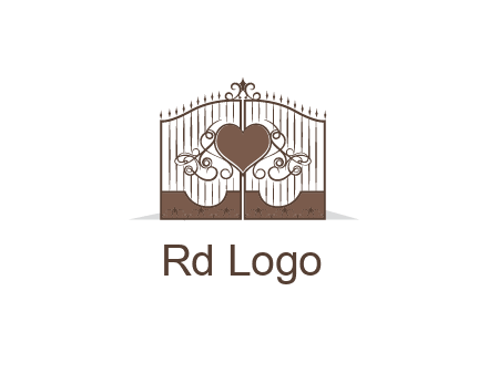 heart on a fence gate illustration