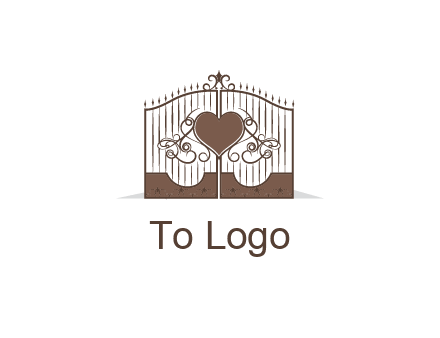 heart on a fence gate illustration