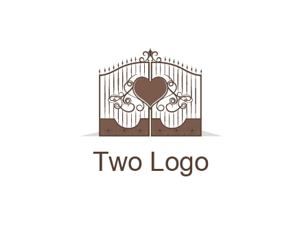 heart on a fence gate illustration