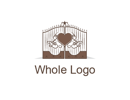 heart on a fence gate illustration