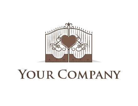 heart on a fence gate illustration