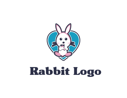 rabbit inside a heart logo