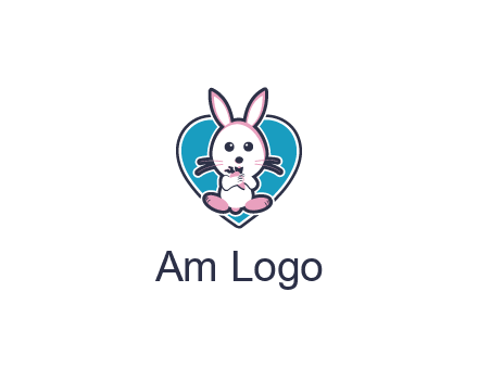 rabbit inside a heart logo