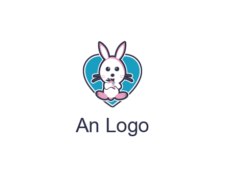 rabbit inside a heart logo