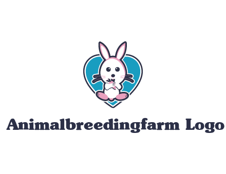 rabbit inside a heart logo