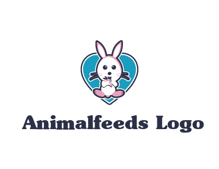 rabbit inside a heart logo