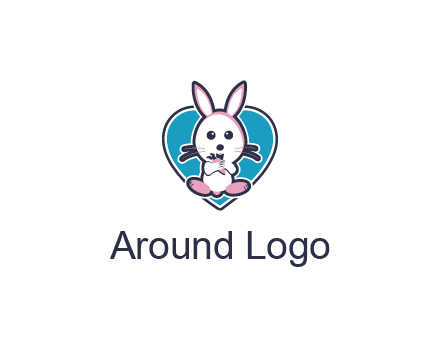rabbit inside a heart logo