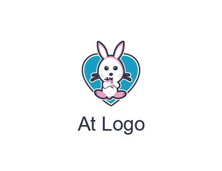 rabbit inside a heart logo