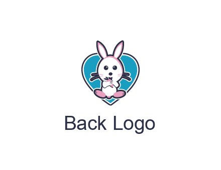 rabbit inside a heart logo