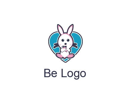 rabbit inside a heart logo