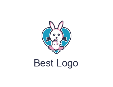 rabbit inside a heart logo