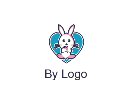 rabbit inside a heart logo