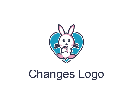 rabbit inside a heart logo