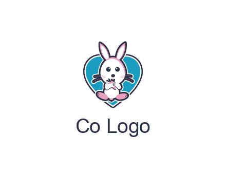 rabbit inside a heart logo