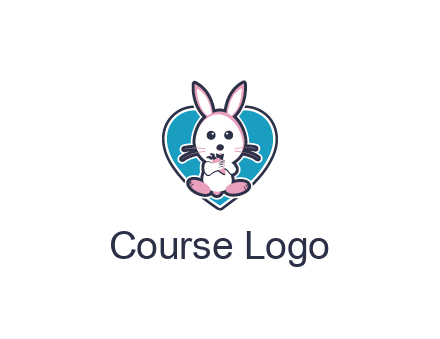 rabbit inside a heart logo