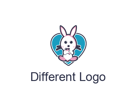 rabbit inside a heart logo