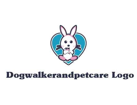 rabbit inside a heart logo