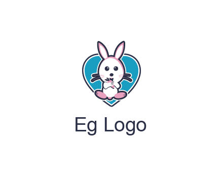 rabbit inside a heart logo