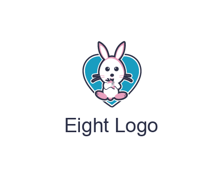 rabbit inside a heart logo