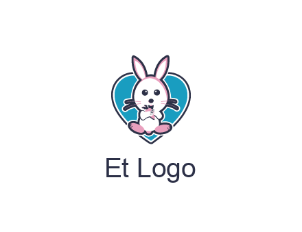 rabbit inside a heart logo