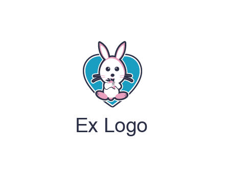 rabbit inside a heart logo