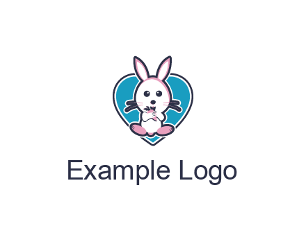 rabbit inside a heart logo