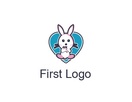 rabbit inside a heart logo