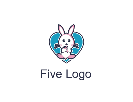 rabbit inside a heart logo
