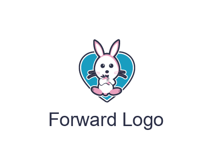 rabbit inside a heart logo