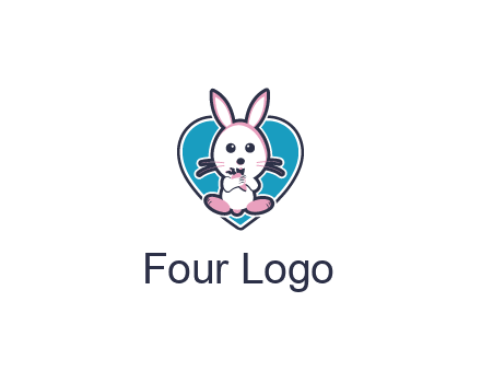 rabbit inside a heart logo